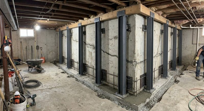 Basement Stabilization in Southington, CT