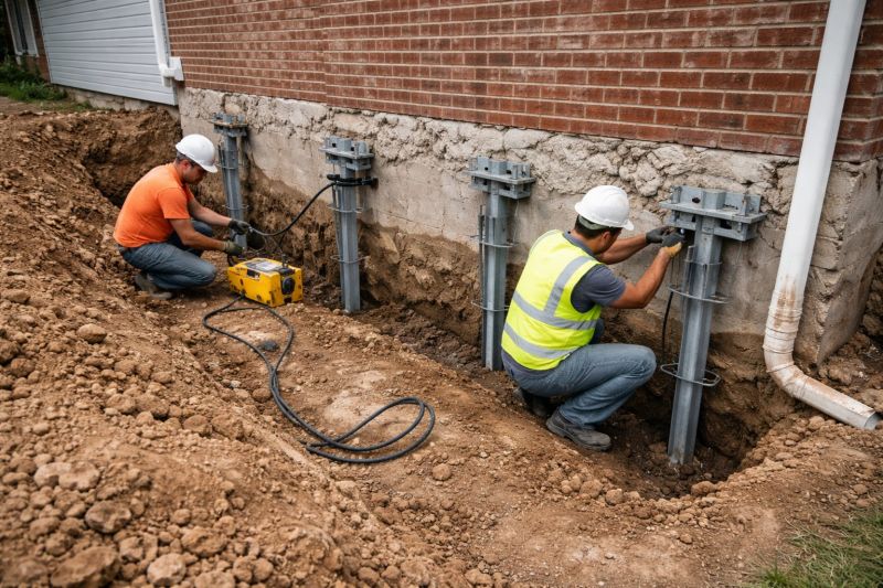 Helical Piers Installation in Southington, CT