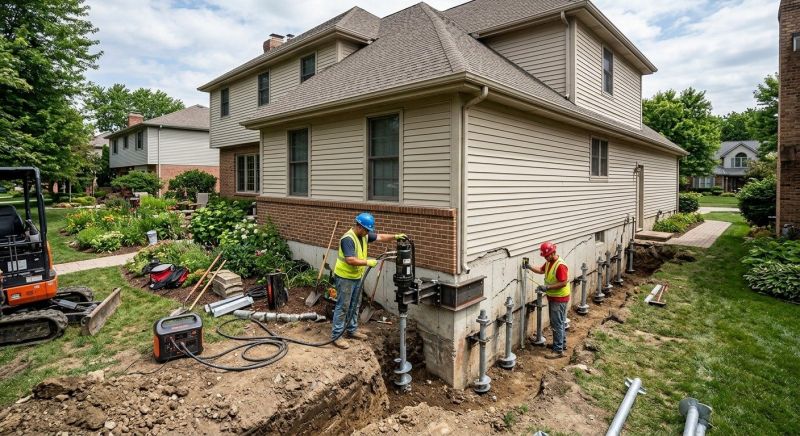 Helical Pile Installation in Southington, CT