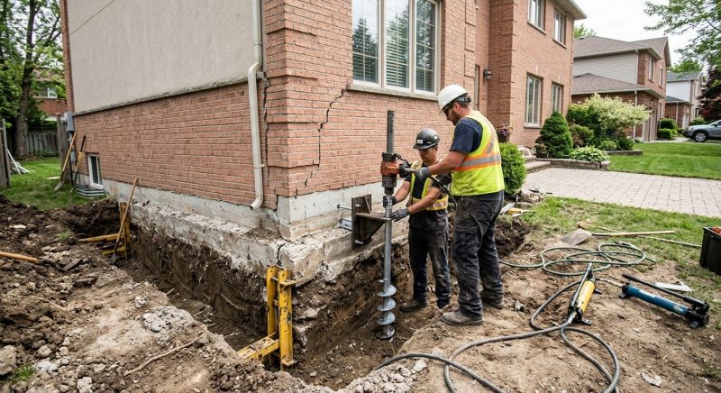 Sinking Foundation Repair in Derby, CT