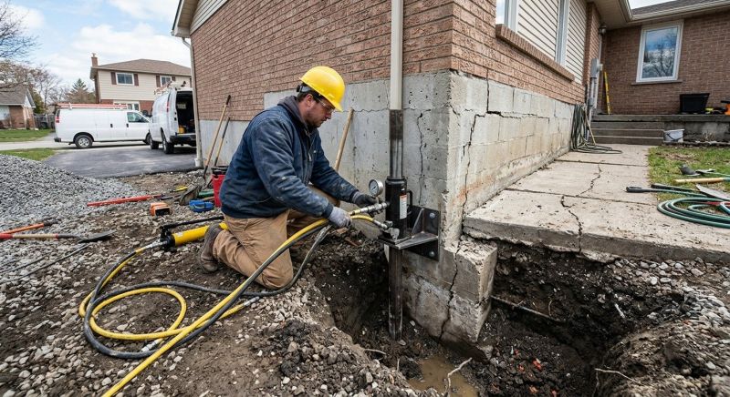 Sinking Foundation Repair in Glastonbury, CT